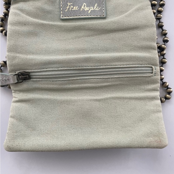 Free People Crossbody Purse Bag Beaded Strap Boho Bohemian Green - Picture 7 of 10